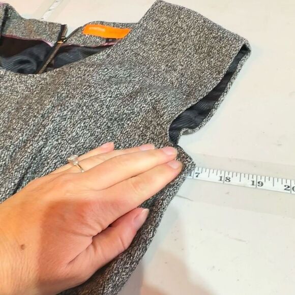 Cynthia Steffe Women's Wool Blend Lined Pleated Midi Dress Gray Black Size 6 - Picture 8 of 10